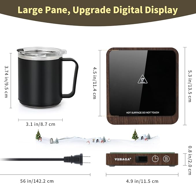 VOBAGA Coffee Mug Warmer &15oz Mug Set - Image 4