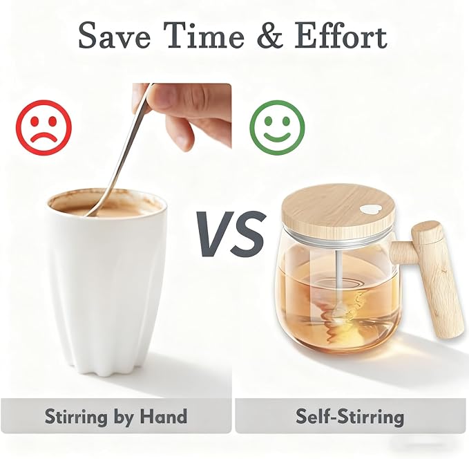 Automatic Stirring Mug, Glass Self Stirring Cup - Image 5