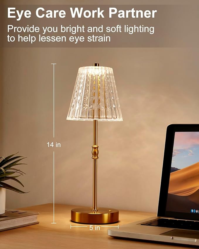 SAIWEYA Cordless Table Lamp, 5000mAh Rechargeable Battery Operated Portable Lamp - Image 5