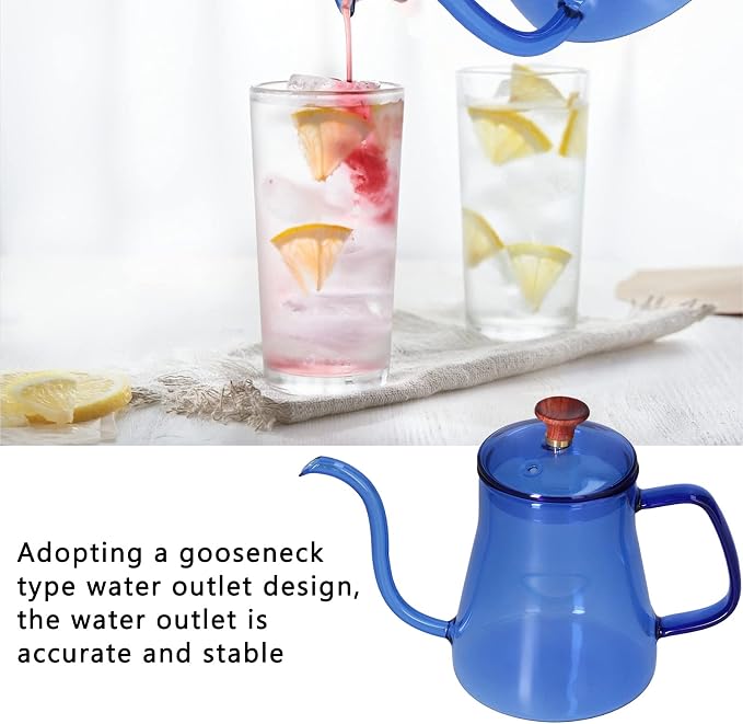 Glass Coffee Kettle, High Borosilicate Crystal Clear Gooseneck Spout, 350ml - Image 3