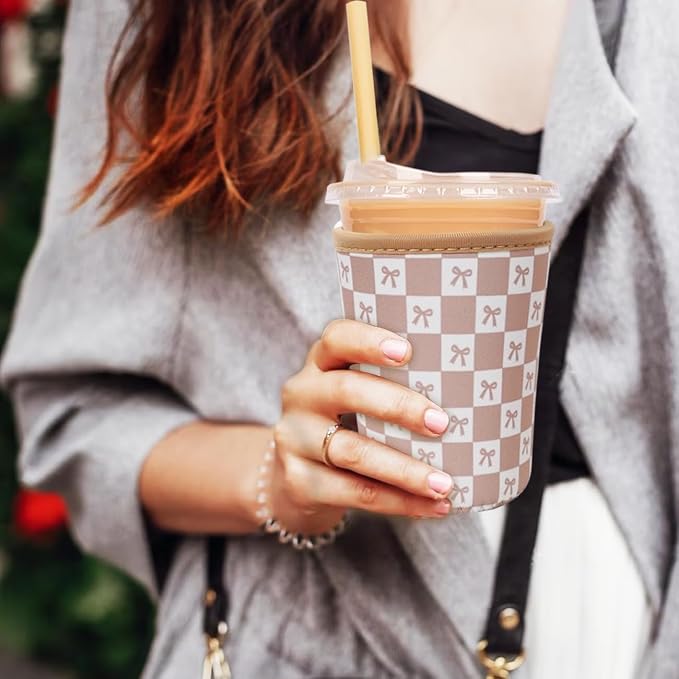 Reusable Insulated Neoprene Iced Coffee Cup Sleeve, Durable Drink Sleeve - Image 2