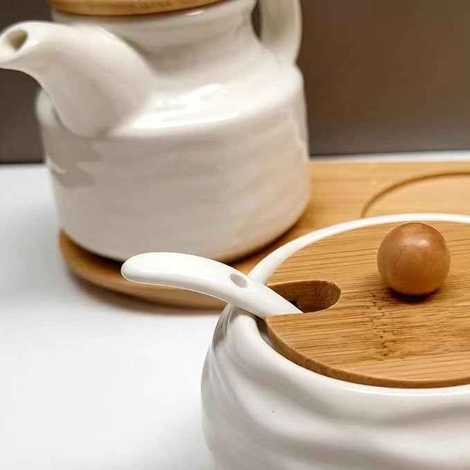Ceramic Sugar and Creamer Container Set, 12oz Cream Pitcher and 7.5oz Porcelain - Image 7