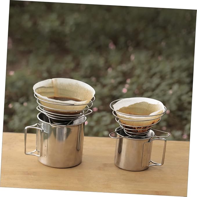 TEHAUX Foldable Stainless Steel Coffee Drip Filter Funnel Reusable Hand Brewing - Image 8