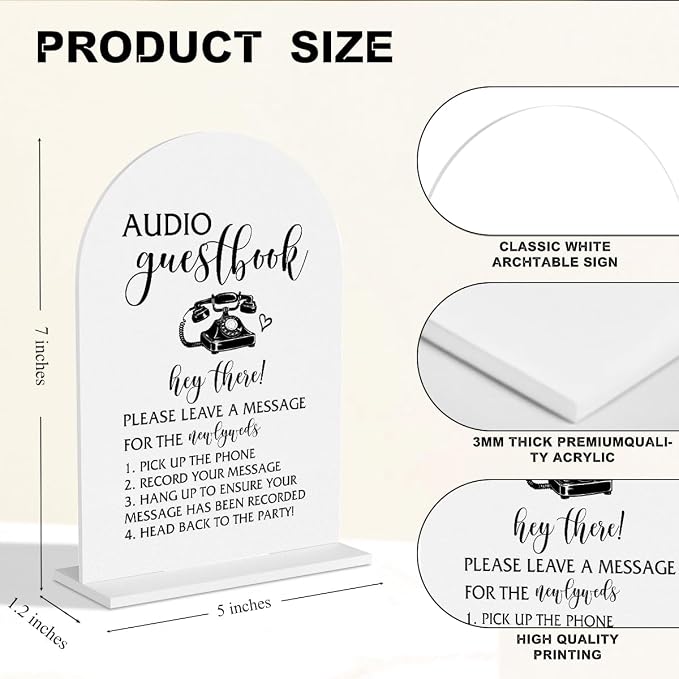 Audio Guest Book Sign Wedding Signs Wedding Table Signs - Image 3