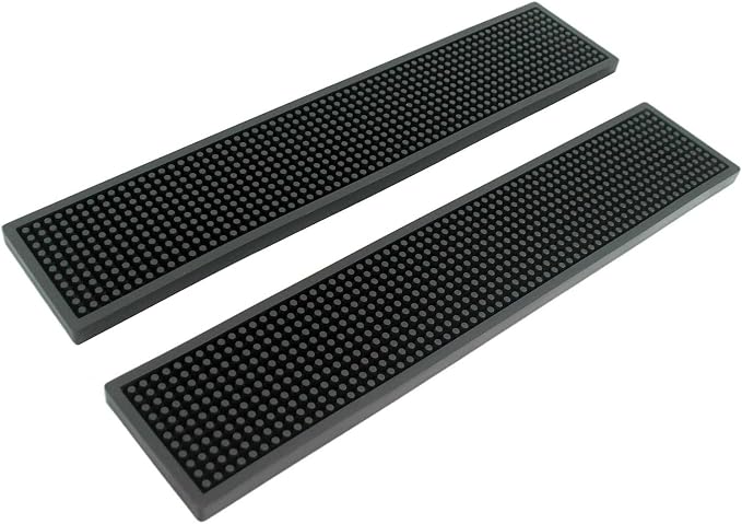 BARsics 17.5x3.5 inches Long PVC Bar Rail Mat Non-Slip Serving Spill Mat by BARsics