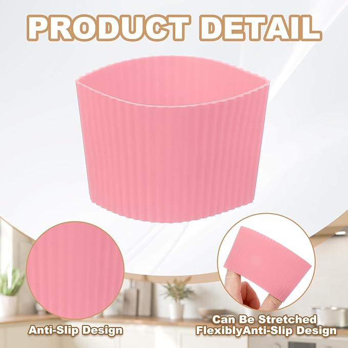uxcell 6Pack Coffee Cup Sleeves, Reusable Silicone Heat Resistant Cup - Image 3