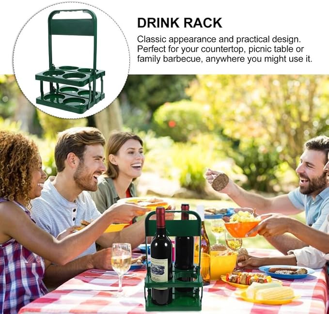 Portable Plastic Drink Carrier, Reusable Beer Bottle Coffee Cup Holder - Image 4