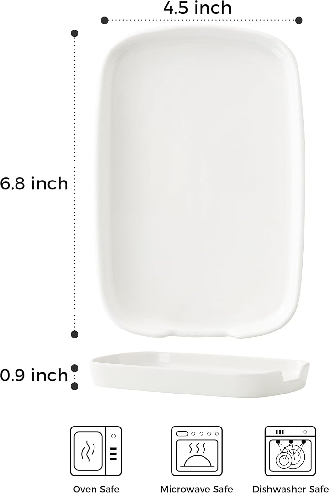 ABRUTY Spoon Rest for Stove Top, Ceramic Spoon Holder for Counter, Modern - Image 3