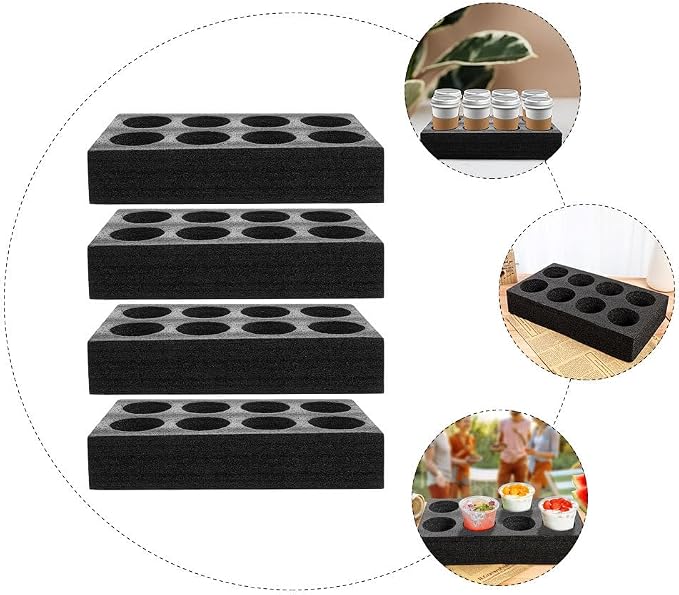 Garneck 4pcs Takeout Cup Holders Foam 8 Cup Milk Tea Cup Holder Takeout Coffee - Image 7