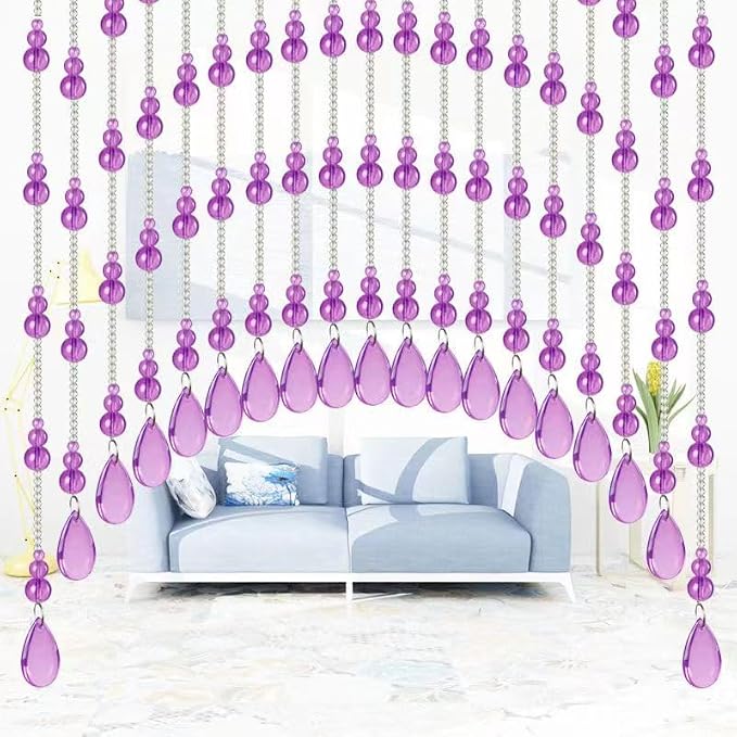 Crystal Beaded Curtain for Doorways, Hanging Glass Door Beads Curtains for by Rekelola