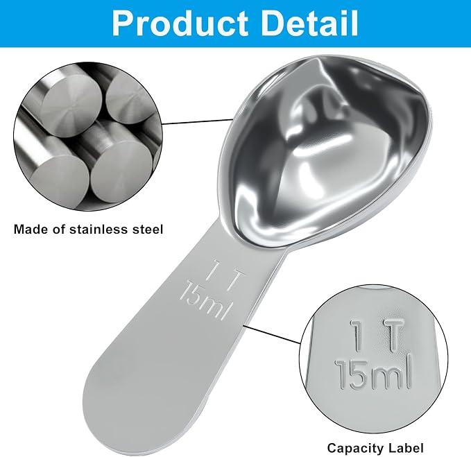 4Pcs 1Tbsp Stainless Steel Coffee Scoop, Short Handles Coffee Spoons 1 - Image 2