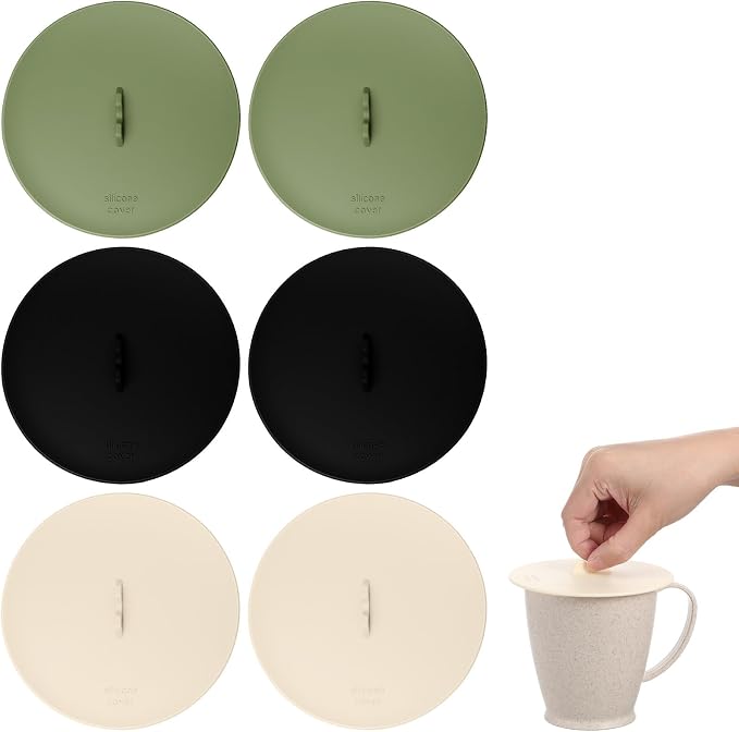 6 PCS Silicone Cup Covers for Drinks, 3.94 Inch Diameter Silicone Coffee Cup by Unknown