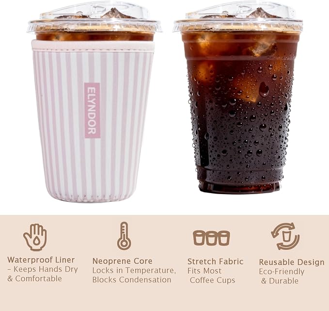Reusable Insulated Sleeve for Iced Coffee Cup, Beverage Holder for Iced Coffee - Image 6