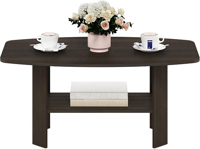 Furinno Simple Design Coffee Table, Dark Brown - Image 6