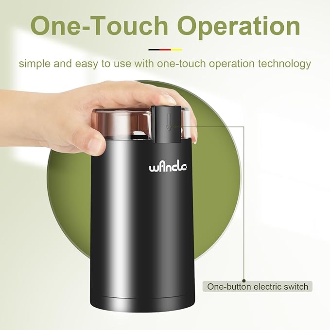 Wancle Electric Coffee Grinder, Spice Grinder, One Touch Coffee Mill - Image 4