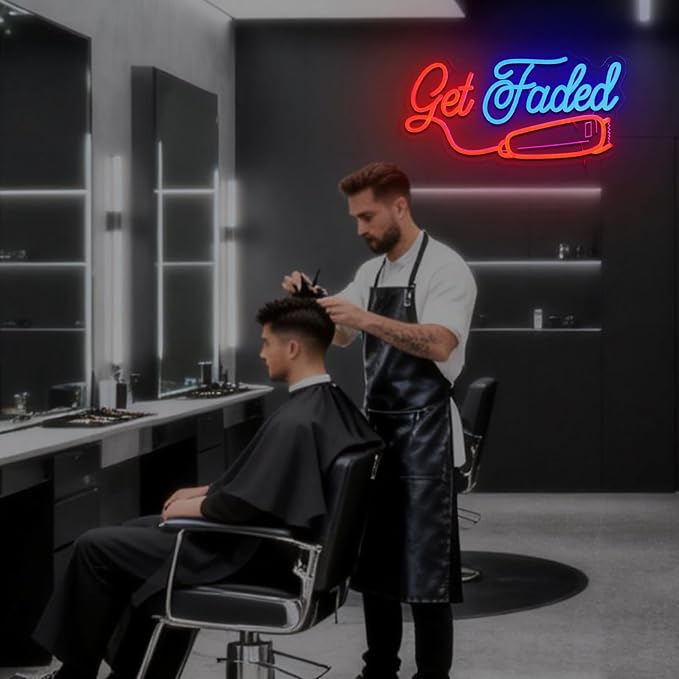 Get Faded Neon Sign for Wall Decor Dimmable Barber Shop Led Sign for Hair Salon - Image 7