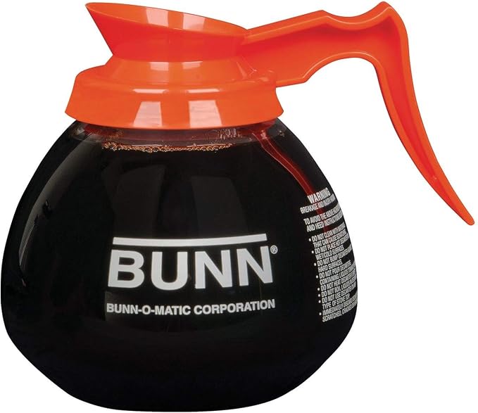 BUNN Coffee Pot Decanter/Carafe, 2 Black Regular and 1 Orange Decaf, 12 Cup - Image 3