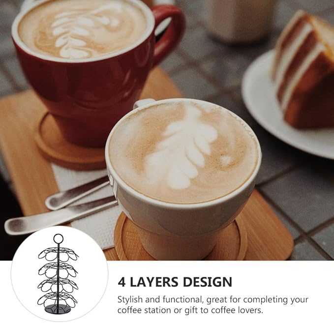 Healifty 4-layer Rotating Coffee Capsule Rack Full Rotation Coffee Pod - Image 7