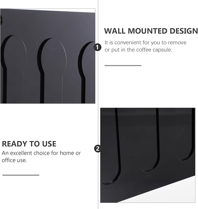 Wall-mounted Coffee Capsules Organizer Rack 3mm Black Acrylic Coffee Pod - Image 3
