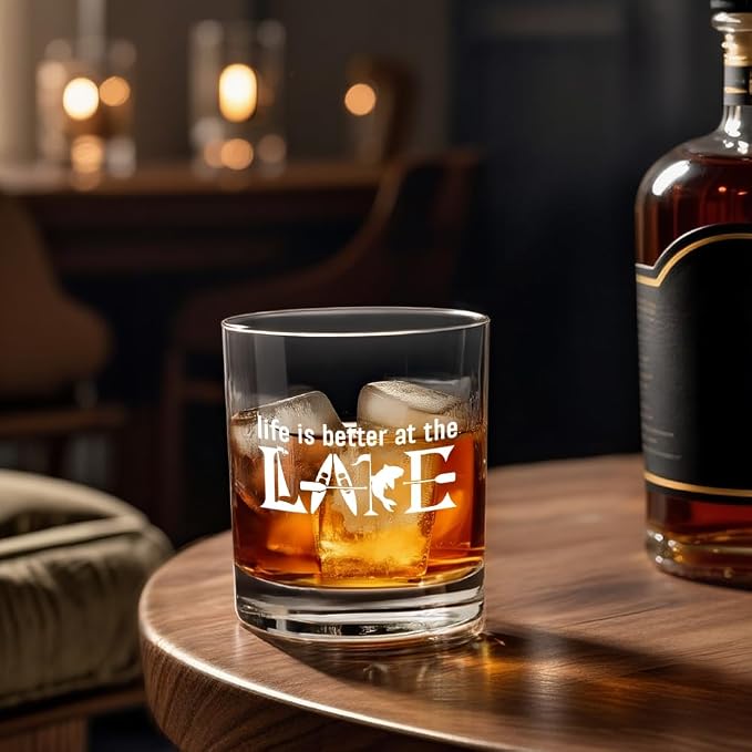 Life Is Better At The Lake Whiskey Glass, Birthday Christmas Gifts - Image 4