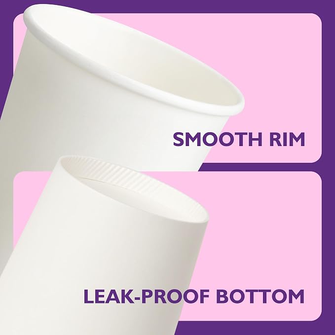 16 oz 100 Pack Disposable Coffee Cups - Image 3