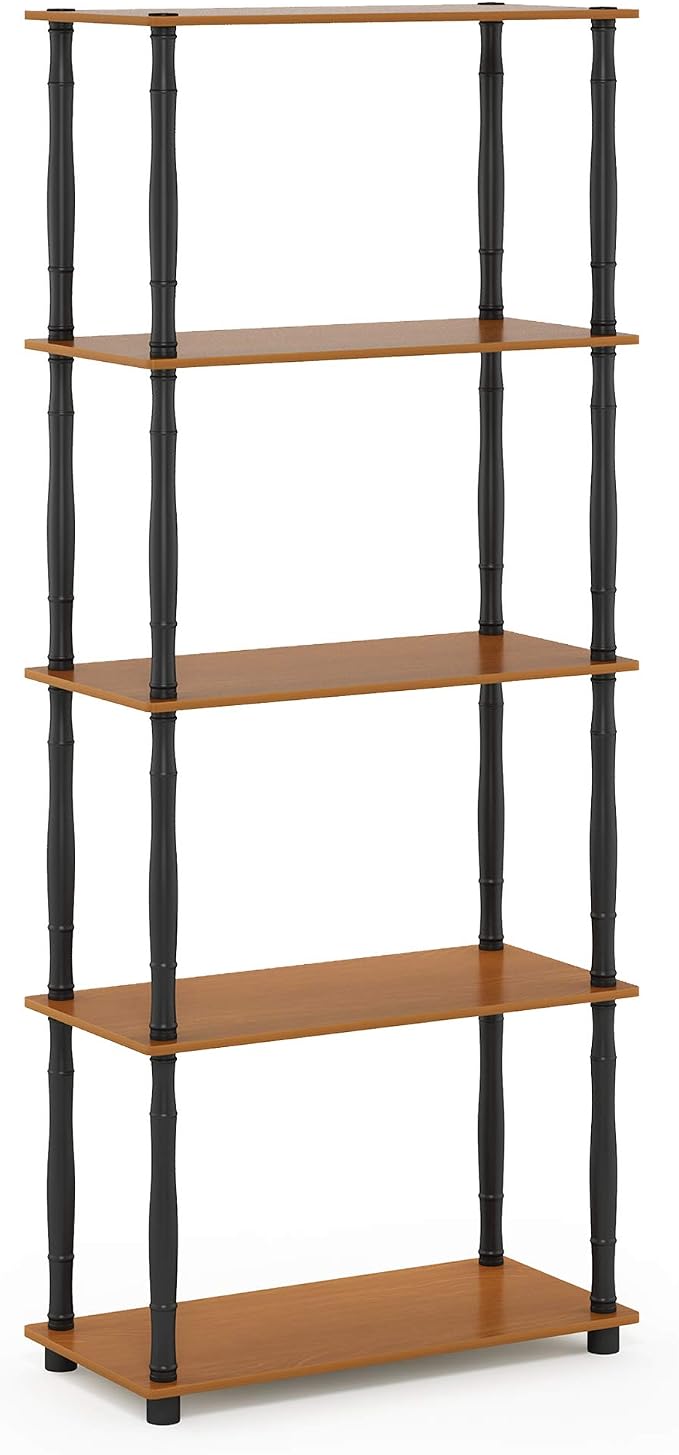 Furinno TURN-S-TUBE Storage Shelves, 5-Tier Book Shelf, Corner Shelf, Toolless - Image 7