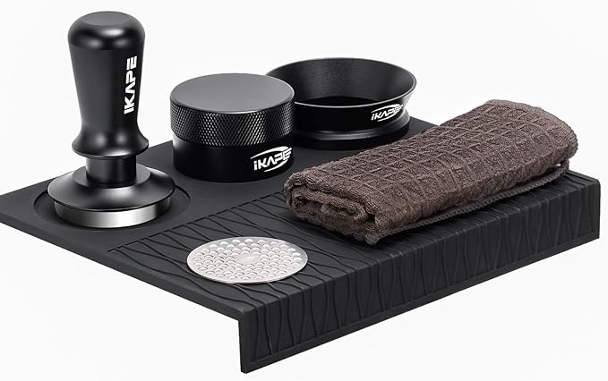 IKAPE 51MM Coffee Tamper Set Black 6 IN 1, Espresso Tool Kit by IKAPE