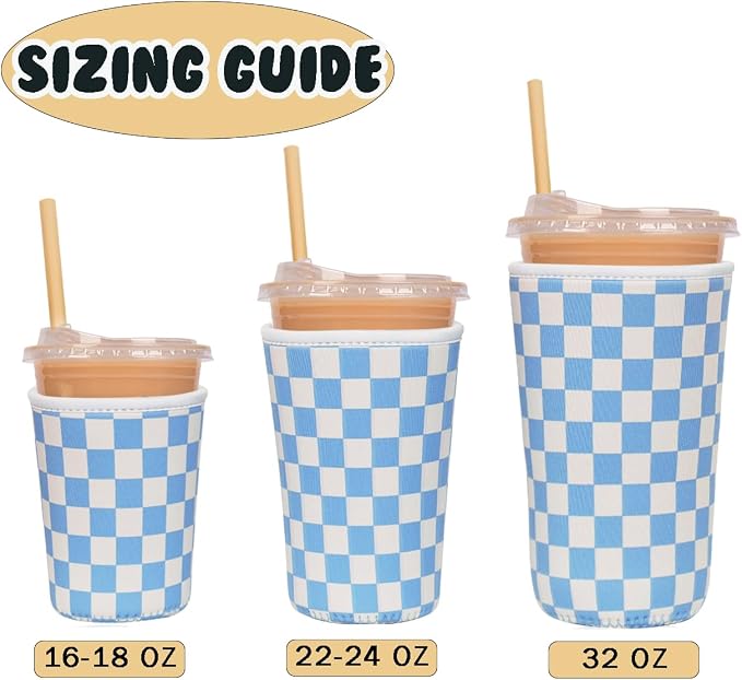 Reusable Insulated Neoprene Iced Coffee Cup Sleeve, Durable Drink Sleeve - Image 5