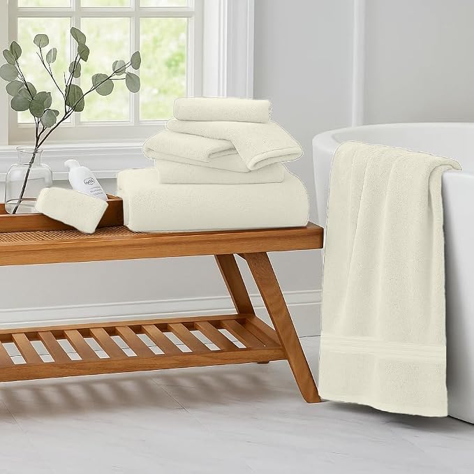 RIVERSIDE Pack of 8 Towels Set, 2 Large Bath, 2 Hand, 4 Face Washcloths - Image 6