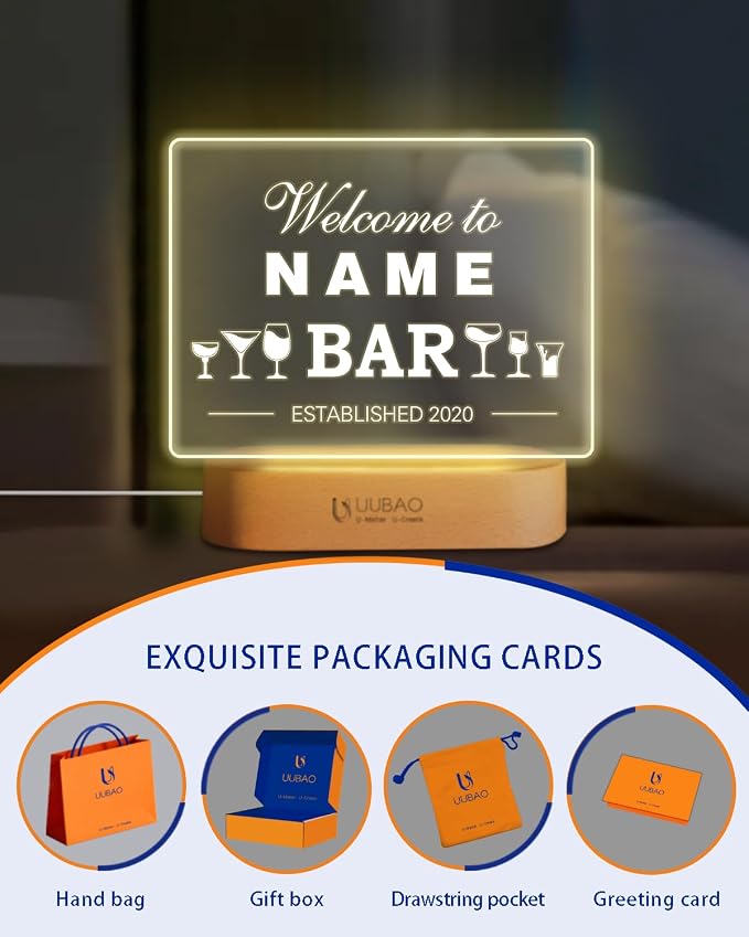 Personalized Light Up Signs for Home Bar Customized Name Gifts Night Light for - Image 4