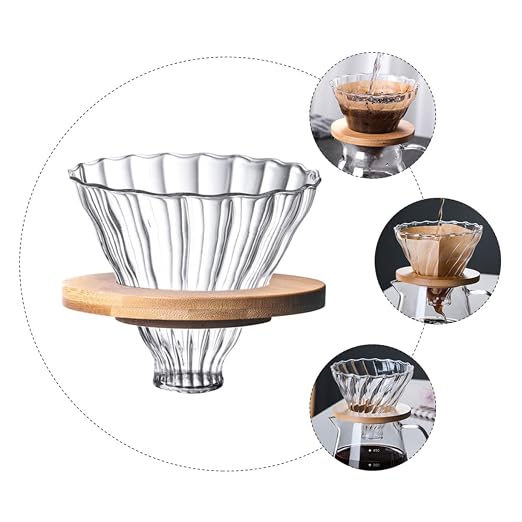 KALLORY 1Set High Borosilicate Glass Coffee Drip Filter Cup - Image 8