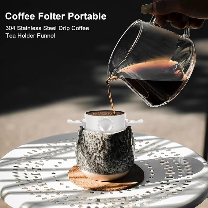 Pour Over Coffee Filter Reusable Coffee Dripper Cone Paperless Coffee Maker - Image 8