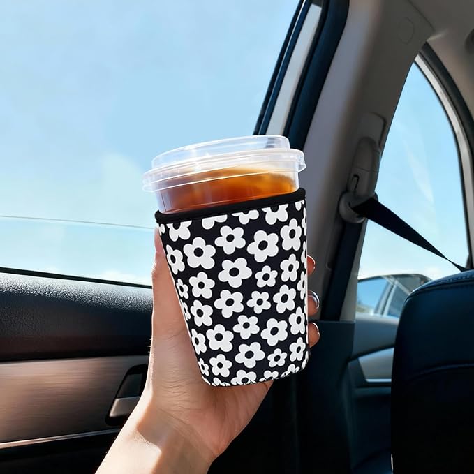 Reusable Insulated Sleeve for Iced Coffee Cup, Coffee Neoprene Sleeve for Cold - Image 3