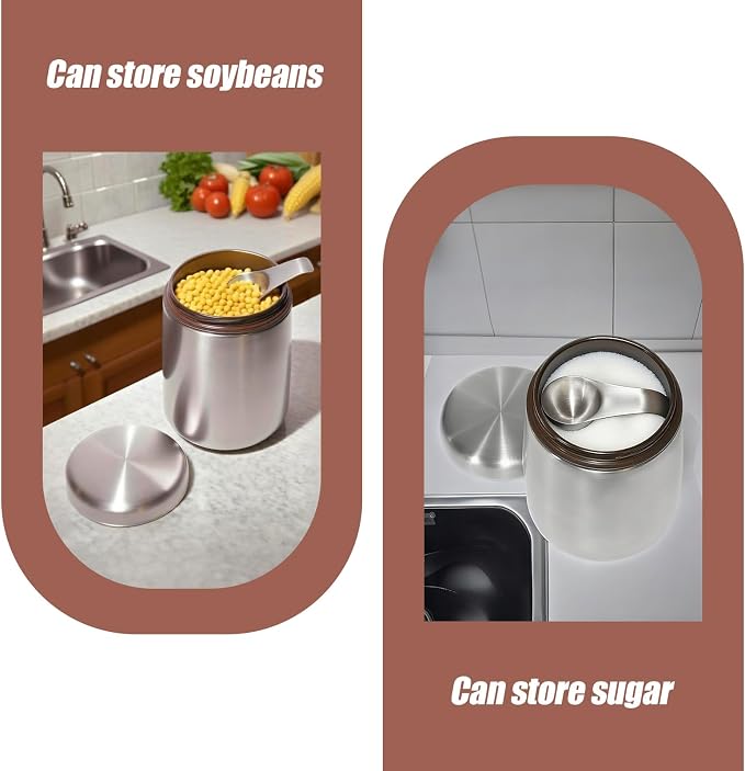 MEKBOK Coffee Canister, Airtight Stainless Steel Kitchen Food Storage Container - Image 6