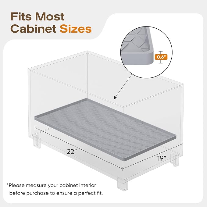TRZZ Silicone Waterproof Under Sink Mat 22" x 19", Drip Tray and Cabinet Liner - Image 2