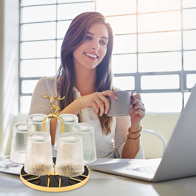 Rotating Bottle Drying Rack, Light Luxury Non-Slip Glass Cup Drying Holder - Image 7