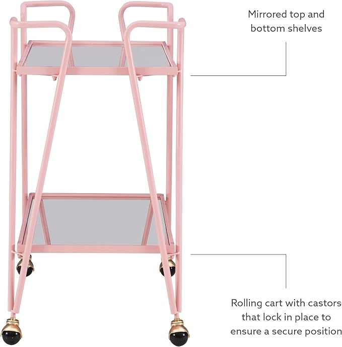 Gina Pink Mid-Century Bar Cart - Image 6