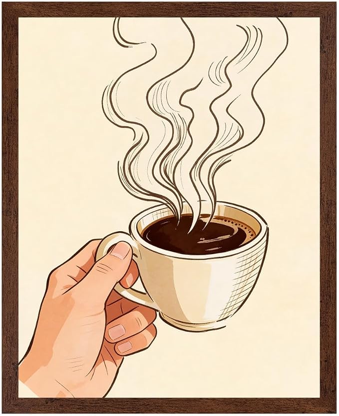 Lawrence Williams Designs Steaming Coffee Cup Poster by LawrenceWilliamsDesigns