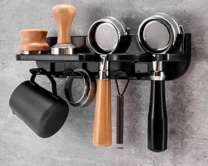 Space Saving Coffee Bar Shelf, 58mm Portafilter Holder Wall Mount Coffee - Image 8