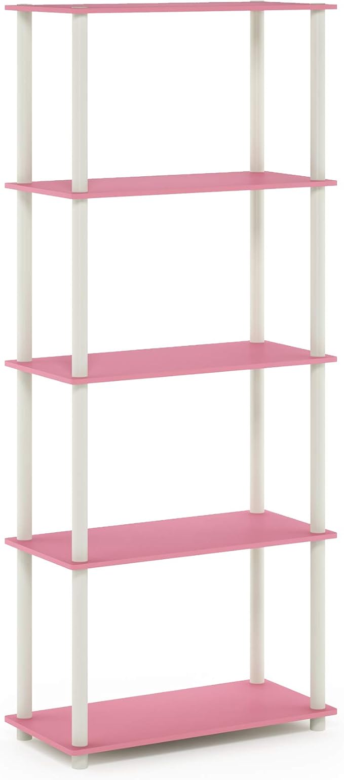 Furinno TURN-N-TUBE Storage Shelves, 5-Tier Book Shelf, Corner Shelf, Toolless - Image 6