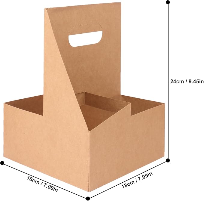 50 Pack 4 Cup Drink Carrier, to Go Coffee Cup Holder - Image 2