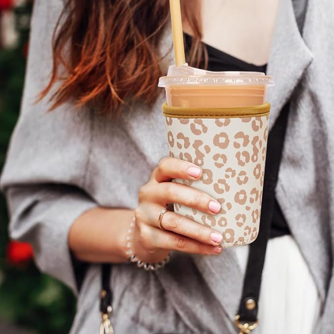 Reusable Insulated Neoprene Iced Coffee Cup Sleeve, Durable Drink Sleeve - Image 2
