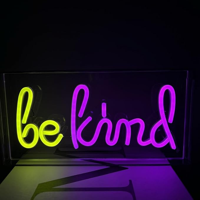 Be Kind Neon Light Sign, 3D Standable Neon Marquee Letters Sign by HFHungkeong