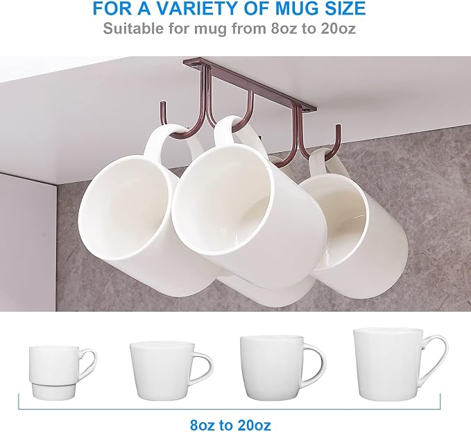 FOMANSH Mug Rack Under Cabinet - Image 3