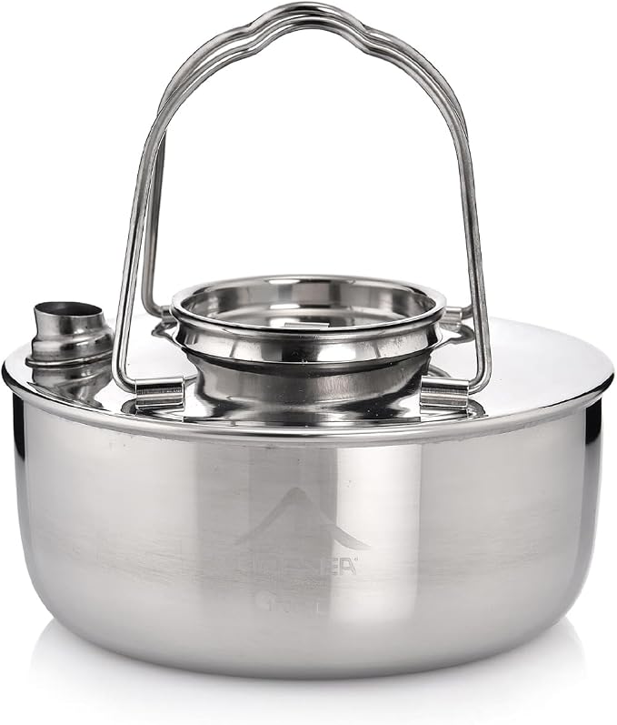 widesea 1.7L Stainless Steel Camping Kettle Food-Grade 304 Tea Pot by WIDESEA