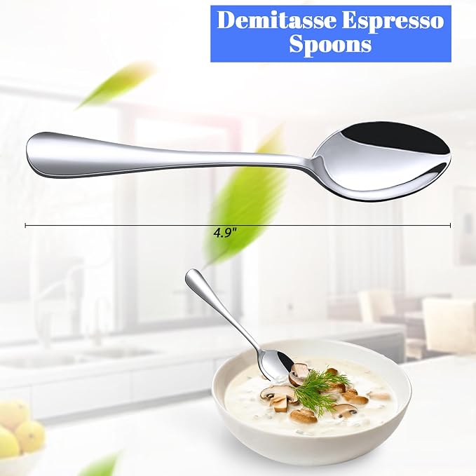 HANSGO Mini Coffee Spoons, Hot Cocoa, Tasting Desserts & Appetizers, Dishwasher - Image 2