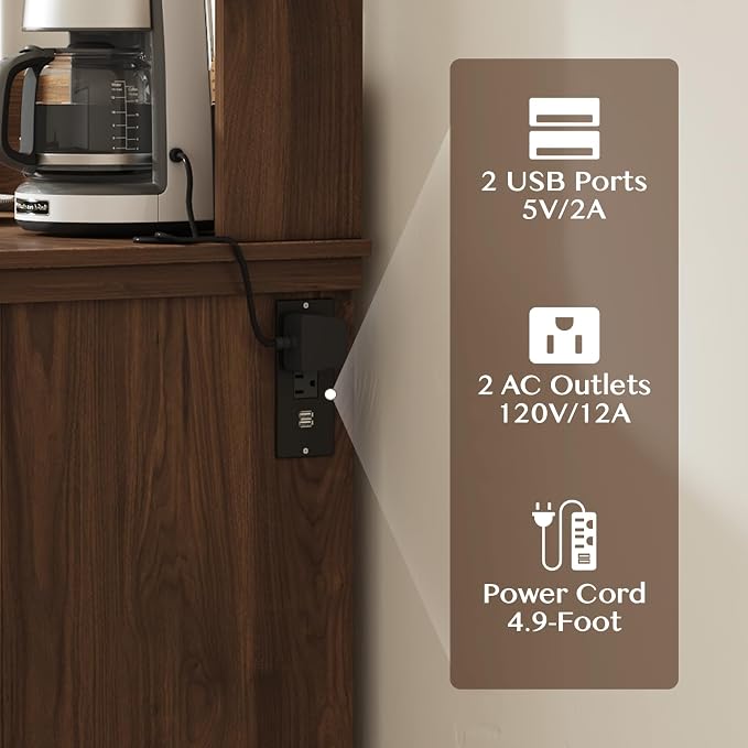 JOINICE Farmhouse Coffee Bar Cabinet - Image 6
