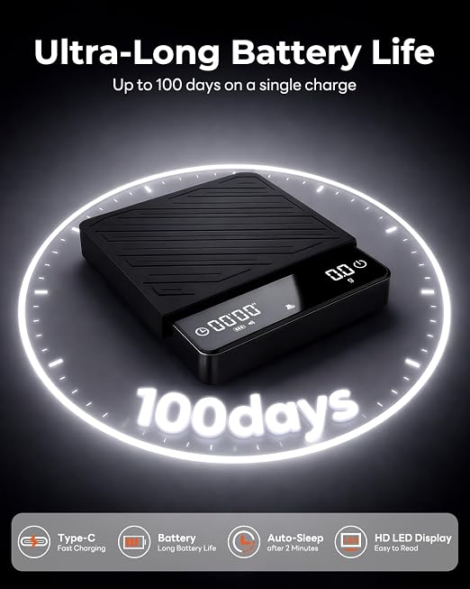 Espresso Mini Coffee Scale - 2kg/0.1g Precision Digital Scale with Waterproof - Image 5