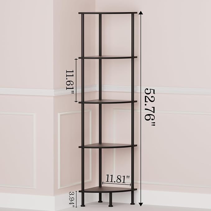 5-Tier Corner Shelf Stand, Tall Display Shelf, Plant Stand, Storage Standing - Image 3