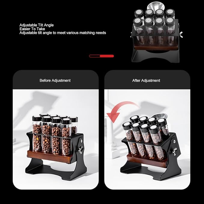 banapoy Single Dose Coffee Bean Storage Tubes and Stand, Adjustable Large - Image 3